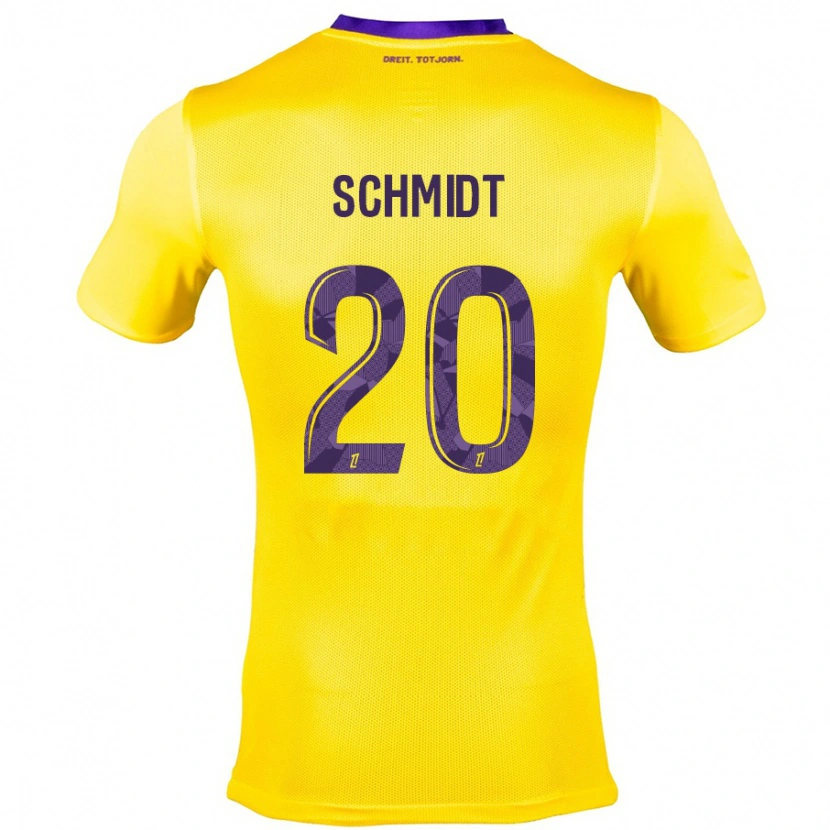 Danxen Hombre Camiseta Niklas Schmidt #20 Amarillo Morado 2ª Equipación 2024/25 La Camisa México