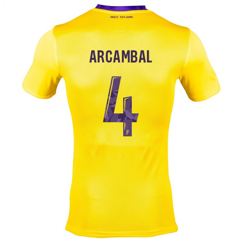 Danxen Hombre Camiseta Anais Arcambal #4 Amarillo Morado 2ª Equipación 2024/25 La Camisa México