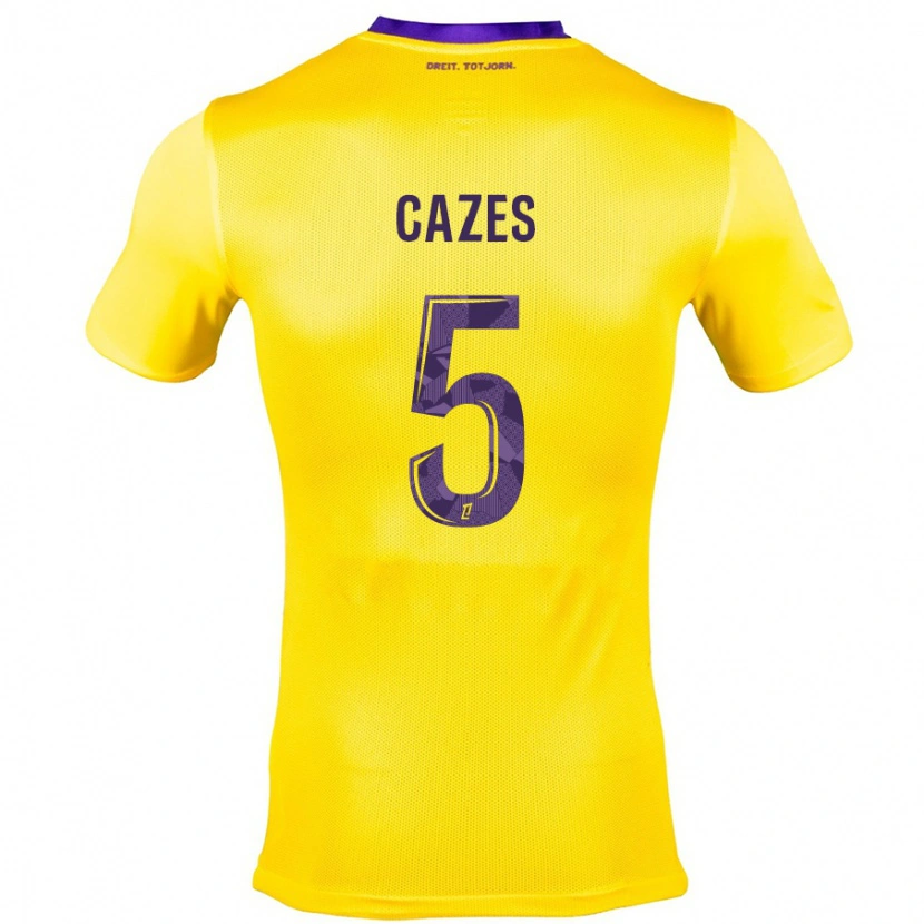 Danxen Hombre Camiseta Manon Cazes #5 Amarillo Morado 2ª Equipación 2024/25 La Camisa México