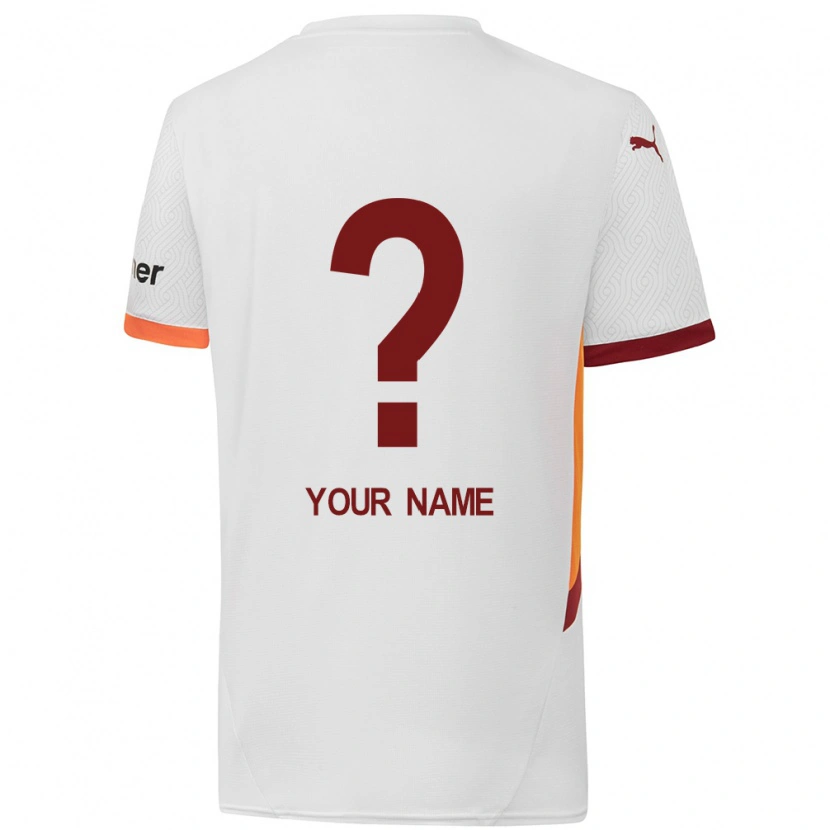Danxen Hombre Camiseta Su Nombre #0 Blanco Amarillo Rojo 2ª Equipación 2024/25 La Camisa México
