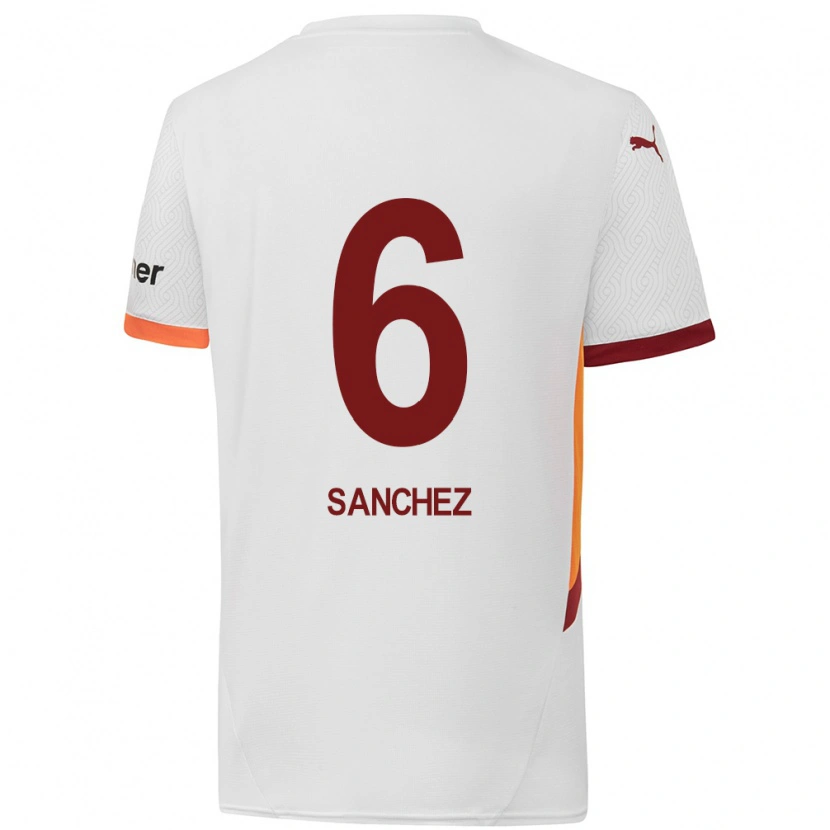 Danxen Hombre Camiseta Davinson Sánchez #6 Blanco Amarillo Rojo 2ª Equipación 2024/25 La Camisa México