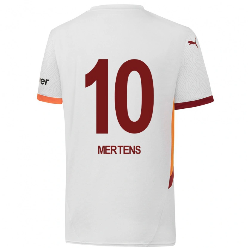 Danxen Hombre Camiseta Dries Mertens #10 Blanco Amarillo Rojo 2ª Equipación 2024/25 La Camisa México