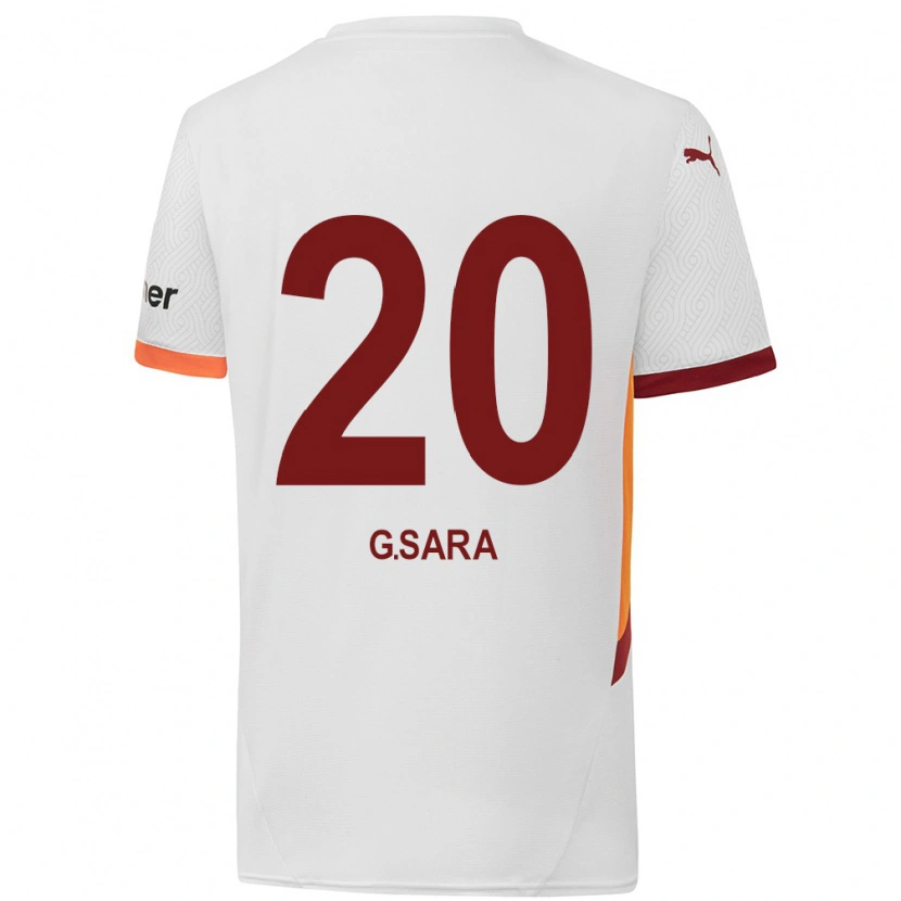 Danxen Hombre Camiseta Gabriel Sara #20 Blanco Amarillo Rojo 2ª Equipación 2024/25 La Camisa México