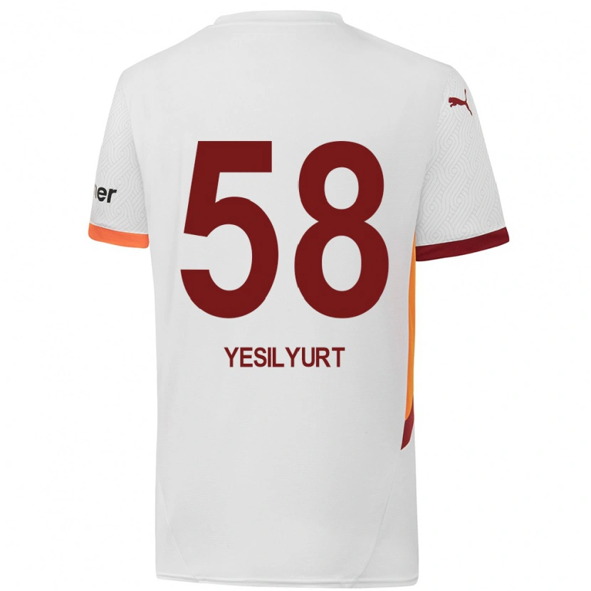 Danxen Hombre Camiseta Ali Yeşilyurt #58 Blanco Amarillo Rojo 2ª Equipación 2024/25 La Camisa México