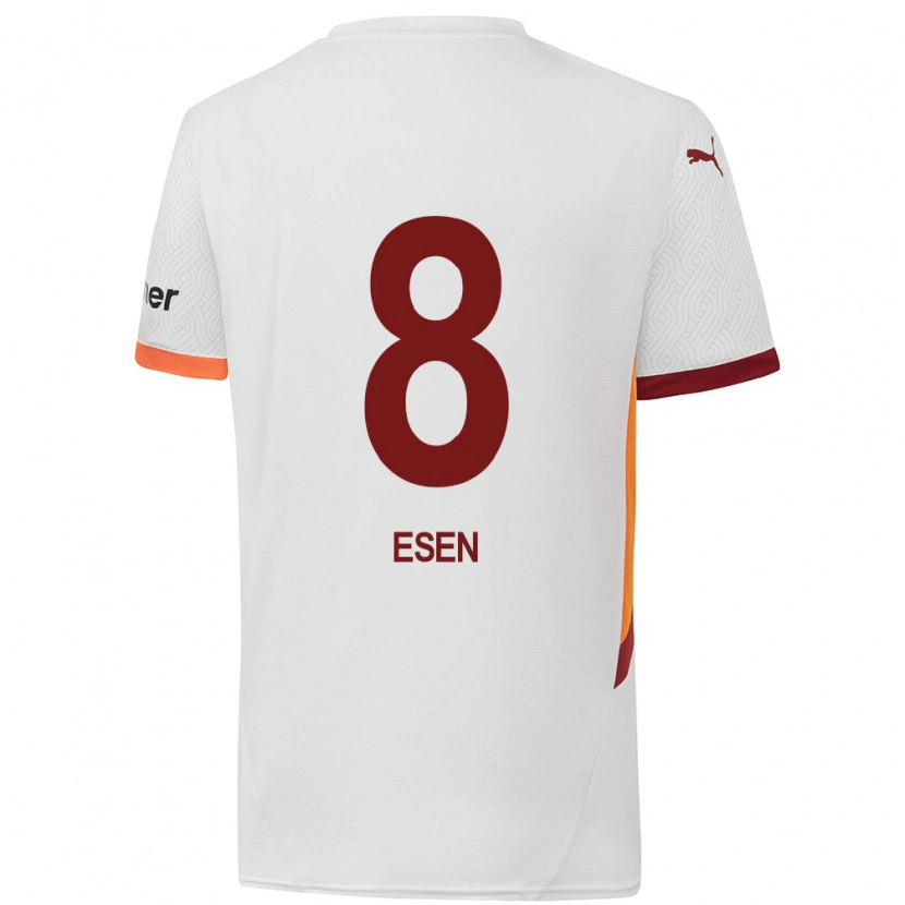 Danxen Hombre Camiseta Emine Ecem Esen #8 Blanco Amarillo Rojo 2ª Equipación 2024/25 La Camisa México