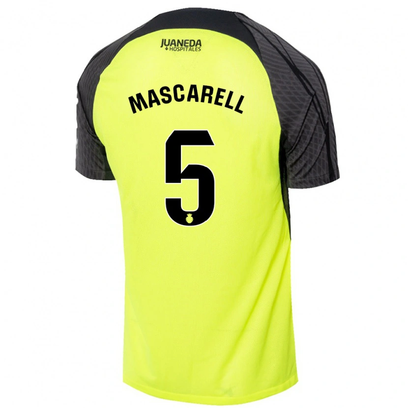 Danxen Hombre Camiseta Omar Mascarell #5 Verde Fluorescente Negro 2ª Equipación 2024/25 La Camisa México