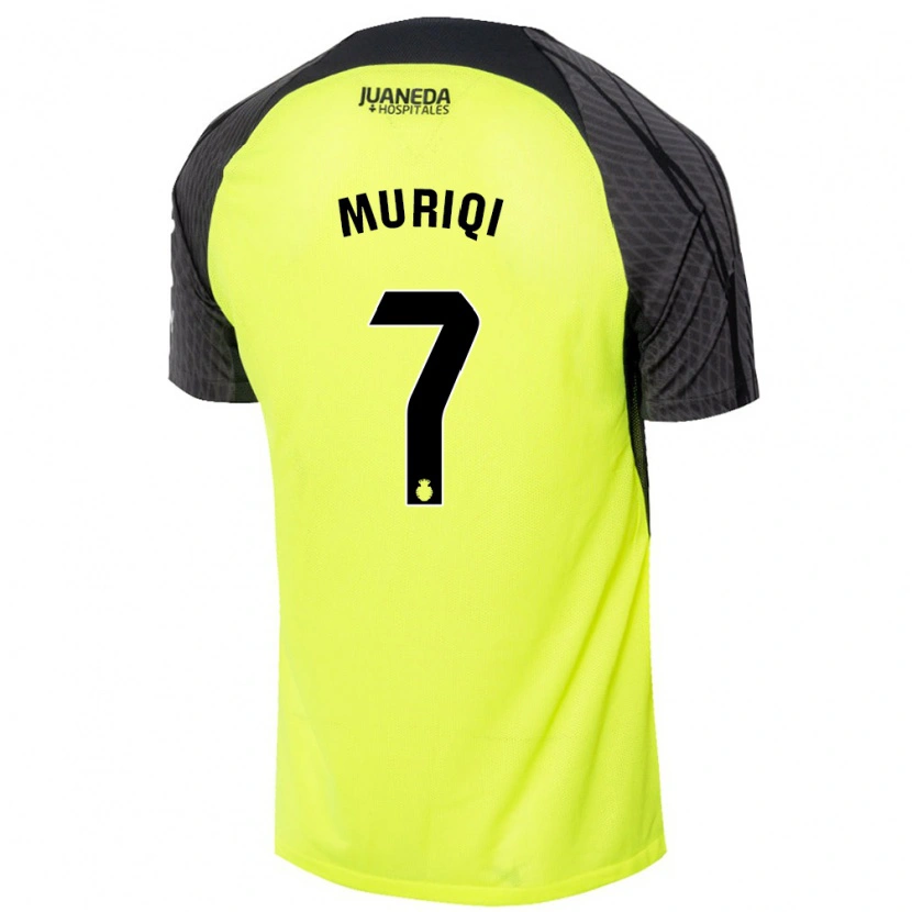 Danxen Hombre Camiseta Vedat Muriqi #7 Verde Fluorescente Negro 2ª Equipación 2024/25 La Camisa México