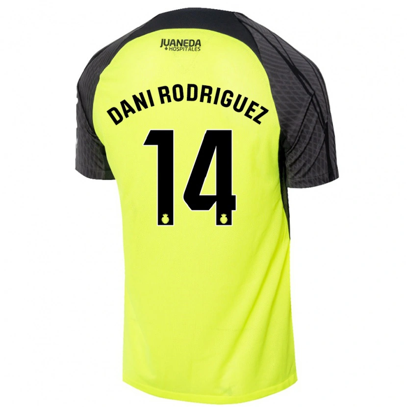 Danxen Hombre Camiseta Dani Rodríguez #14 Verde Fluorescente Negro 2ª Equipación 2024/25 La Camisa México