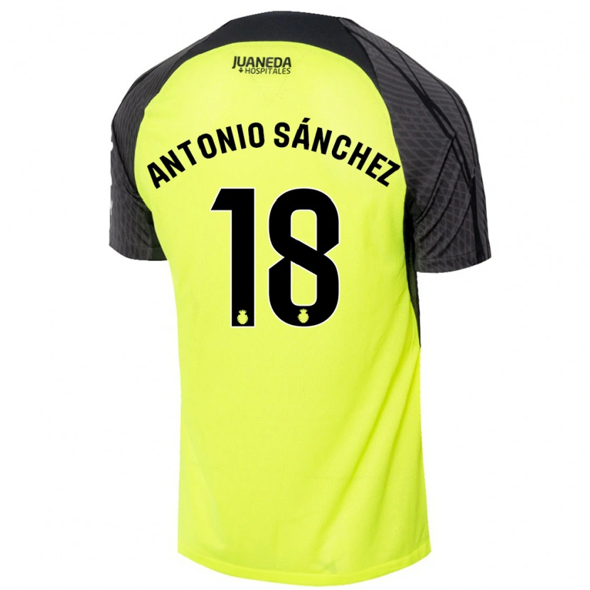 Danxen Hombre Camiseta Antonio Sánchez #18 Verde Fluorescente Negro 2ª Equipación 2024/25 La Camisa México