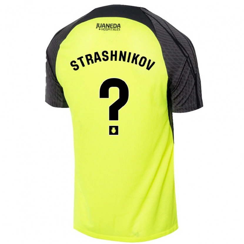 Danxen Hombre Camiseta Nikolay Strashnikov #0 Verde Fluorescente Negro 2ª Equipación 2024/25 La Camisa México