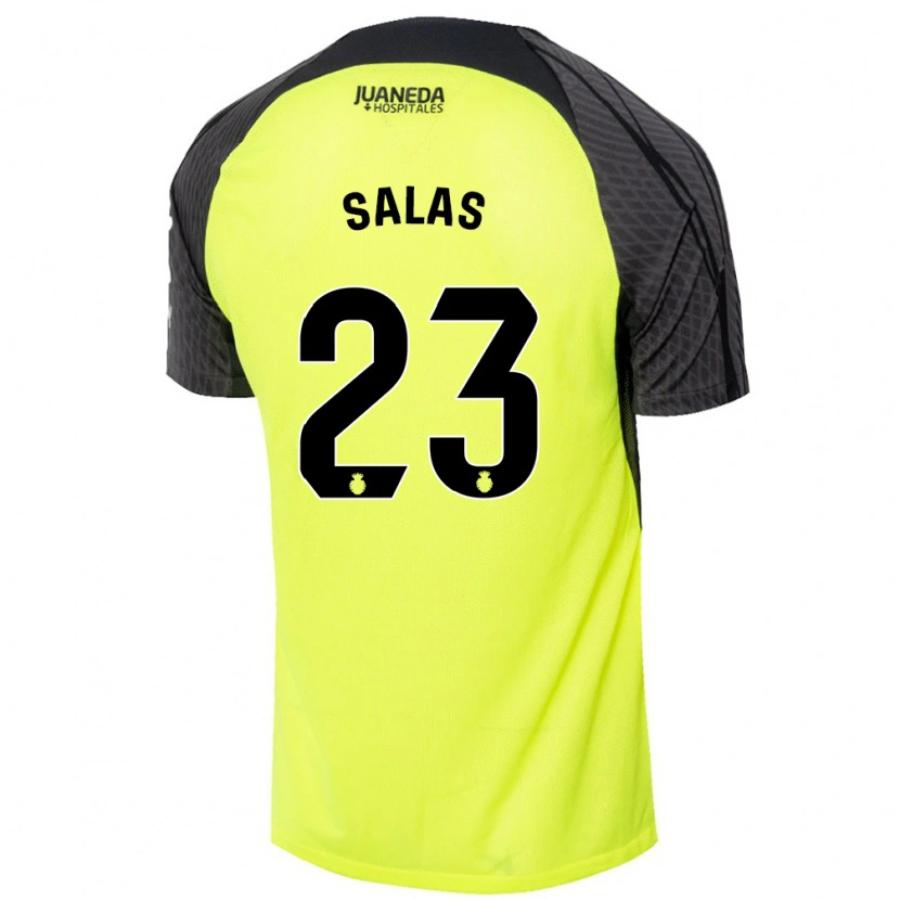 Danxen Hombre Camiseta Jan Salas #23 Verde Fluorescente Negro 2ª Equipación 2024/25 La Camisa México