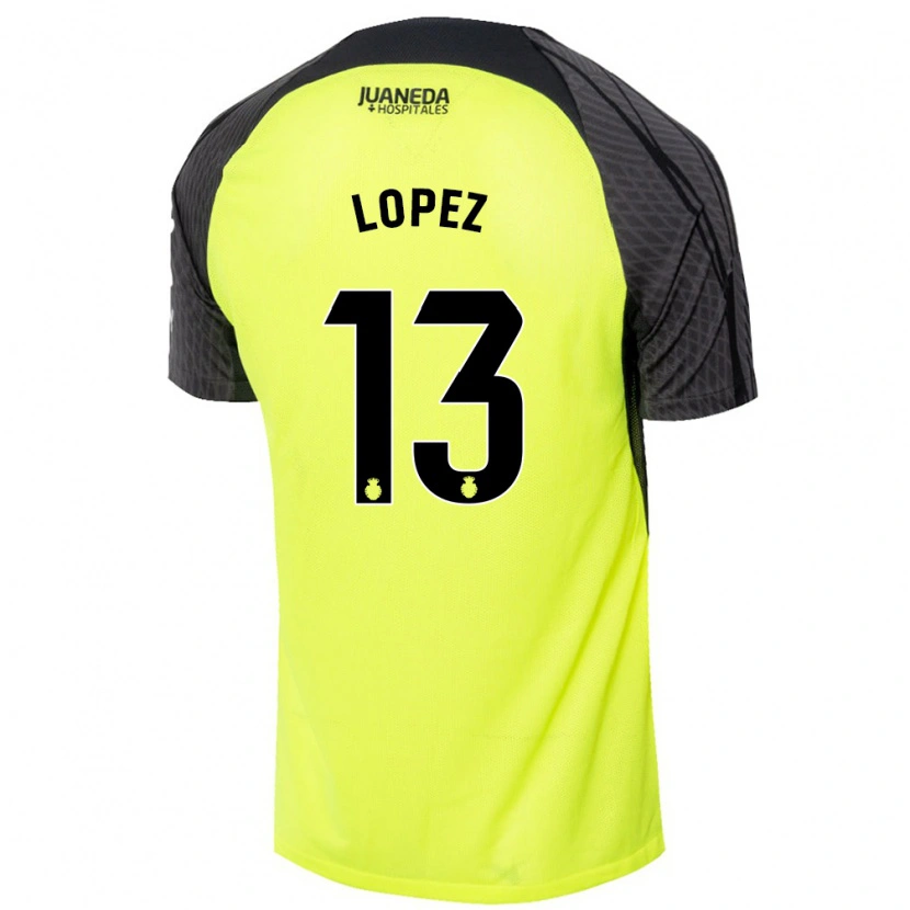 Danxen Hombre Camiseta Iván López #13 Verde Fluorescente Negro 2ª Equipación 2024/25 La Camisa México
