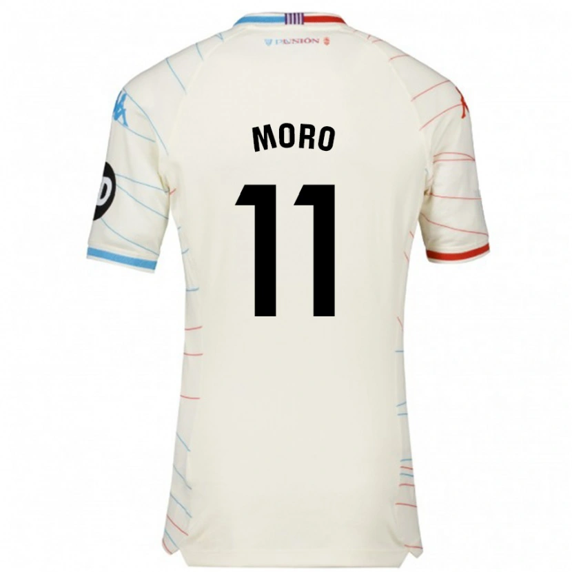 Danxen Hombre Camiseta Raúl Moro #11 Blanco Rojo Azul 2ª Equipación 2024/25 La Camisa México
