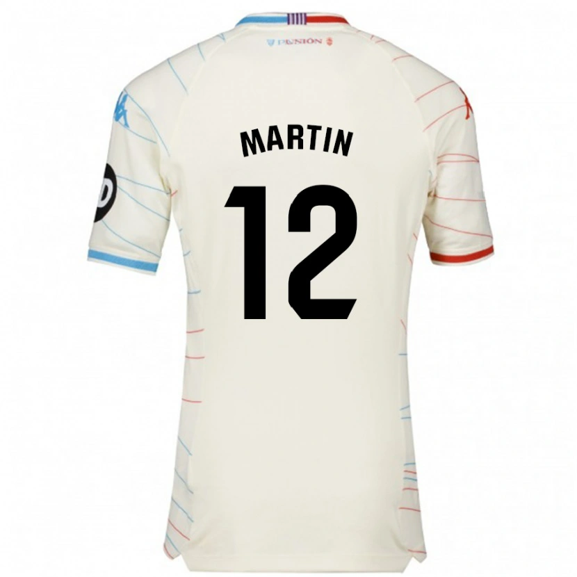 Danxen Hombre Camiseta Mario Martín #12 Blanco Rojo Azul 2ª Equipación 2024/25 La Camisa México