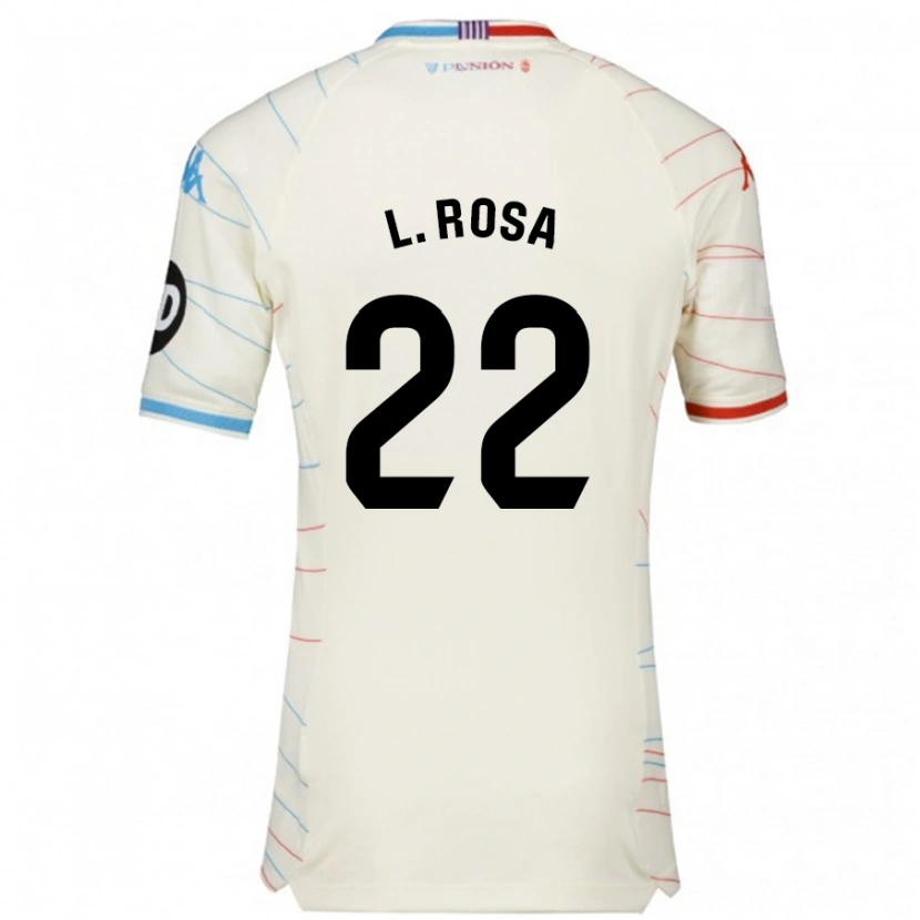 Danxen Hombre Camiseta Lucas Rosa #22 Blanco Rojo Azul 2ª Equipación 2024/25 La Camisa México