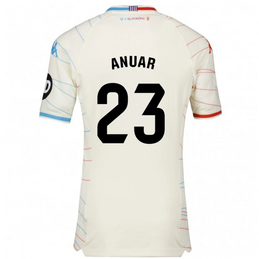 Danxen Hombre Camiseta Anuar #23 Blanco Rojo Azul 2ª Equipación 2024/25 La Camisa México