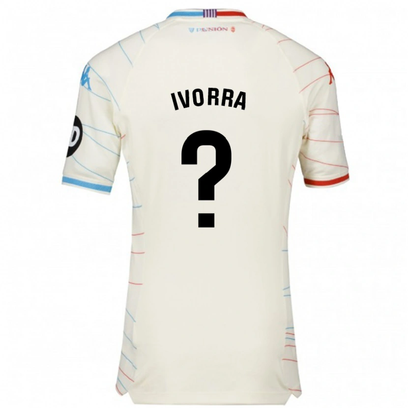 Danxen Hombre Camiseta Iker Ivorra #0 Blanco Rojo Azul 2ª Equipación 2024/25 La Camisa México