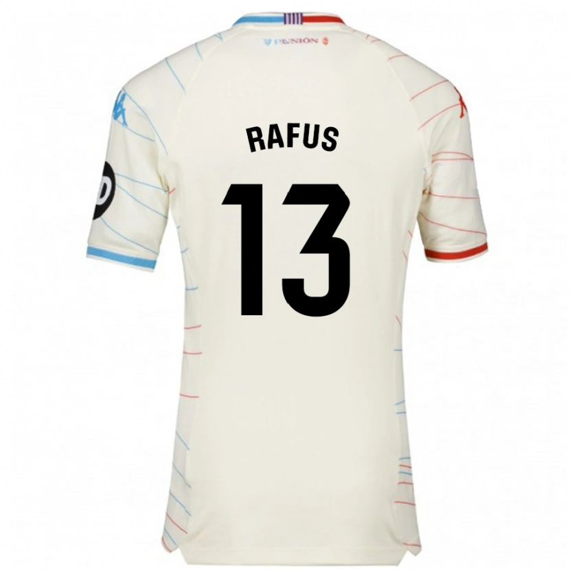 Danxen Hombre Camiseta Arnau Rafús #13 Blanco Rojo Azul 2ª Equipación 2024/25 La Camisa México