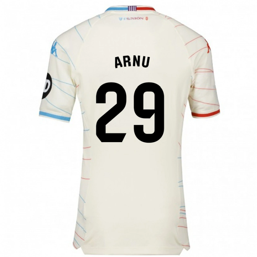 Danxen Hombre Camiseta Adrián Arnu #29 Blanco Rojo Azul 2ª Equipación 2024/25 La Camisa México