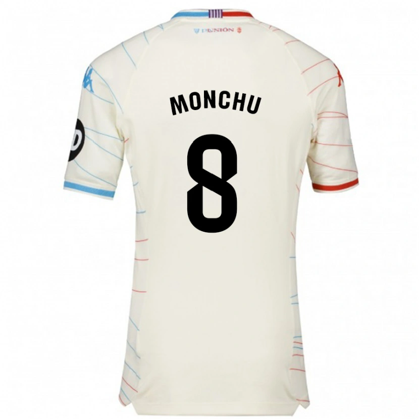 Danxen Hombre Camiseta Monchu #8 Blanco Rojo Azul 2ª Equipación 2024/25 La Camisa México