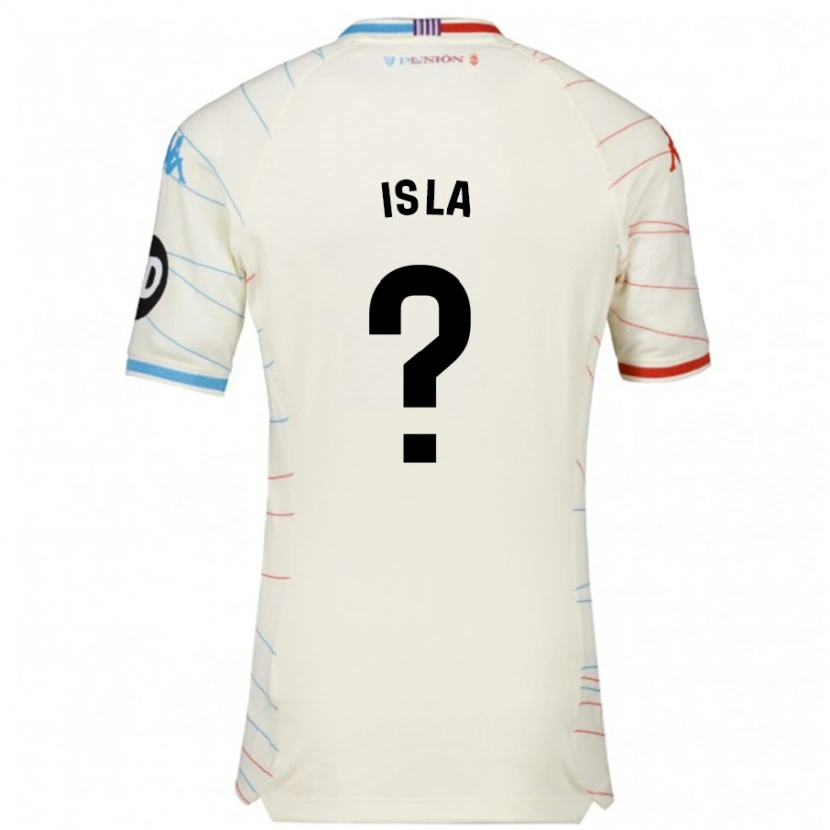 Danxen Hombre Camiseta Cristian Isla #0 Blanco Rojo Azul 2ª Equipación 2024/25 La Camisa México