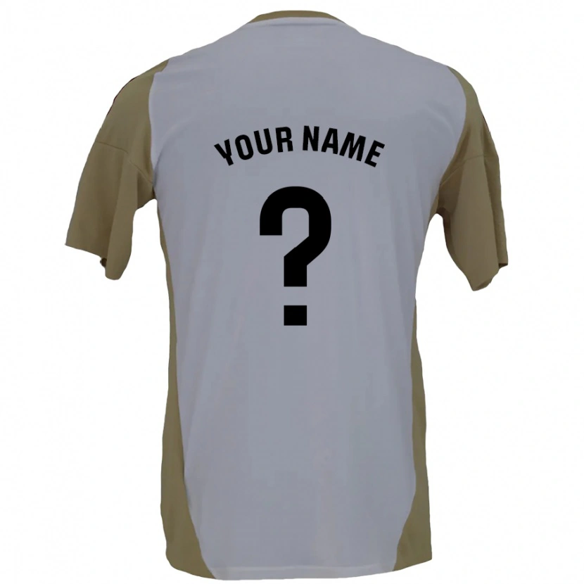 Danxen Hombre Camiseta Su Nombre #0 Marrón Blanco 2ª Equipación 2024/25 La Camisa México