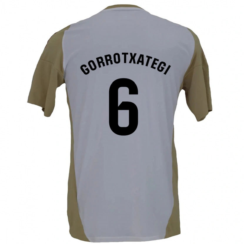Danxen Hombre Camiseta Jon Gorrotxategi #6 Marrón Blanco 2ª Equipación 2024/25 La Camisa México