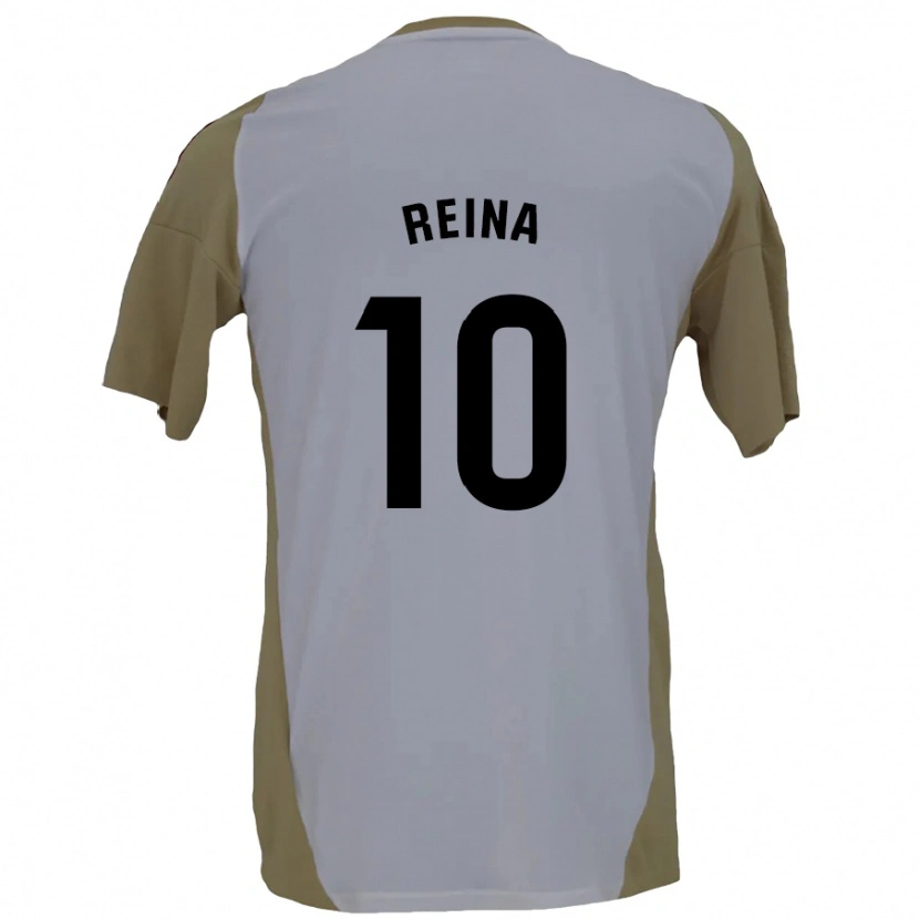 Danxen Hombre Camiseta Alberto Reina #10 Marrón Blanco 2ª Equipación 2024/25 La Camisa México