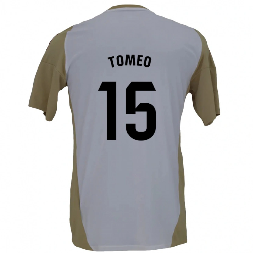 Danxen Hombre Camiseta Pablo Tomeo #15 Marrón Blanco 2ª Equipación 2024/25 La Camisa México