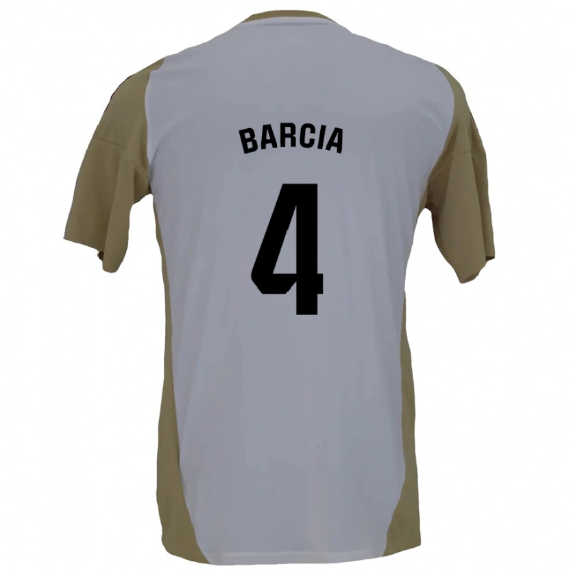 Danxen Hombre Camiseta Sergio Barcia #4 Marrón Blanco 2ª Equipación 2024/25 La Camisa México