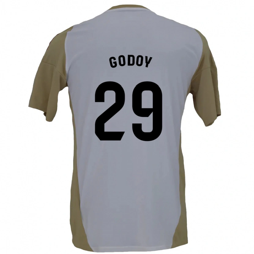 Danxen Hombre Camiseta Alan Godoy #29 Marrón Blanco 2ª Equipación 2024/25 La Camisa México