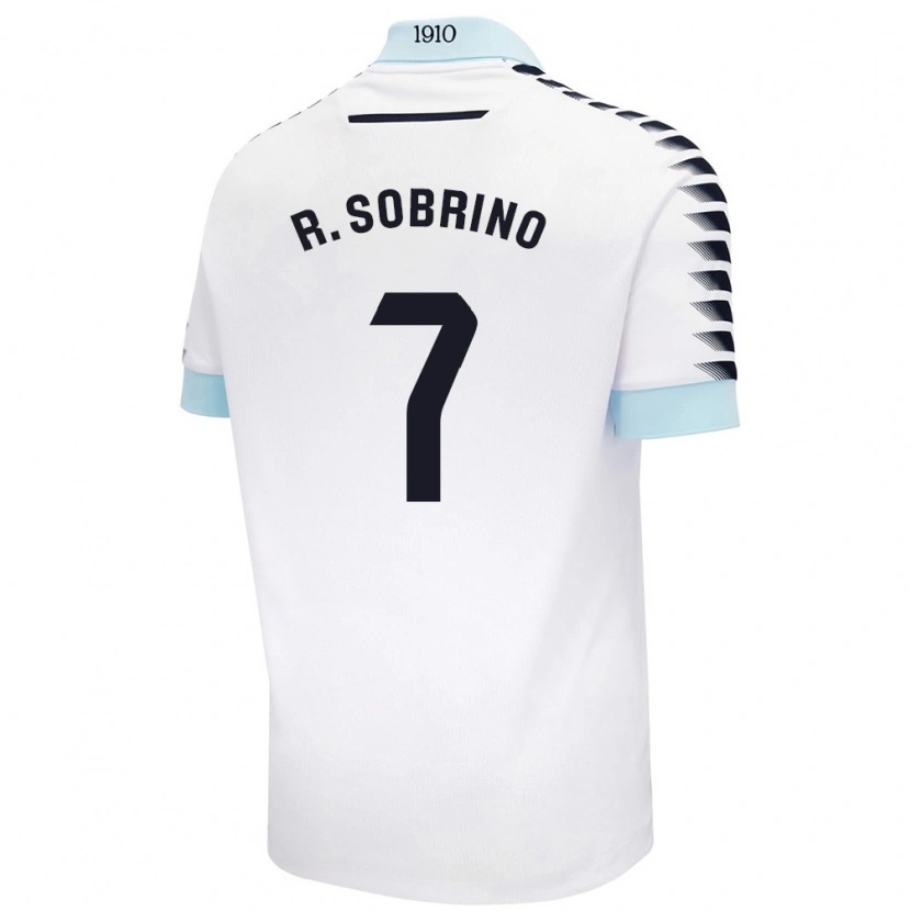 Danxen Hombre Camiseta Rubén Sobrino #7 Blanco Azul 2ª Equipación 2024/25 La Camisa México