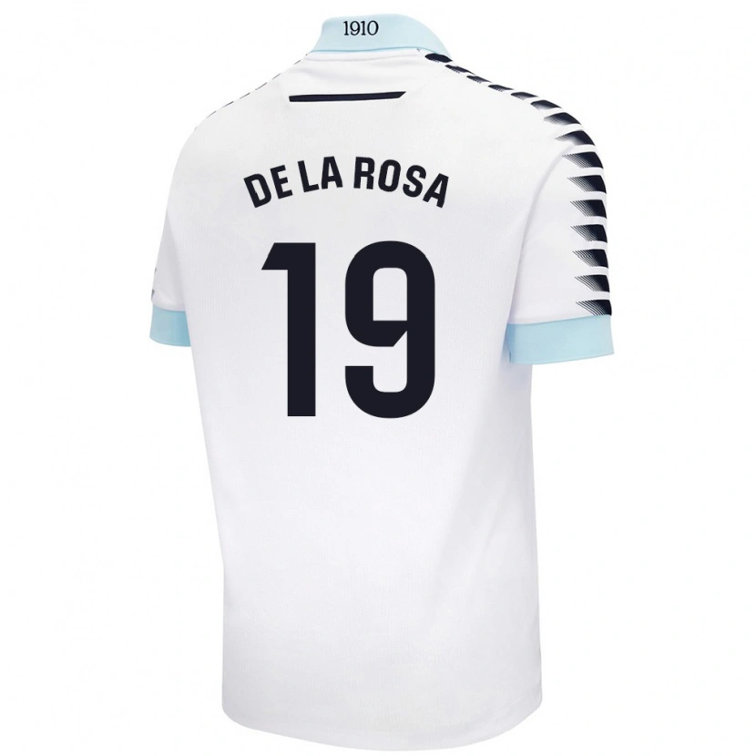 Danxen Hombre Camiseta José Antonio De La Rosa #19 Blanco Azul 2ª Equipación 2024/25 La Camisa México