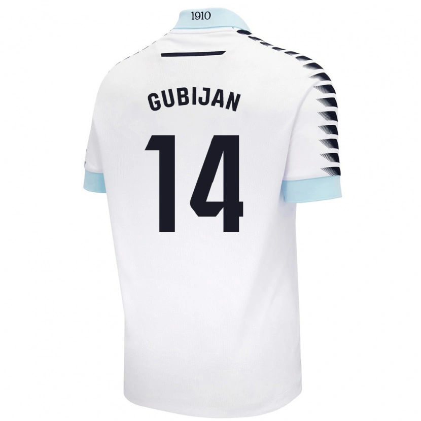 Danxen Hombre Camiseta Lovro Gubijan #14 Blanco Azul 2ª Equipación 2024/25 La Camisa México