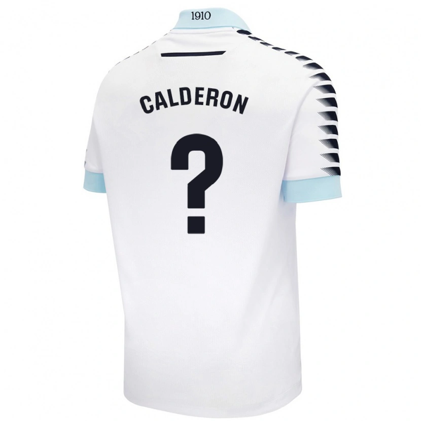 Danxen Hombre Camiseta Martín Calderón #0 Blanco Azul 2ª Equipación 2024/25 La Camisa México