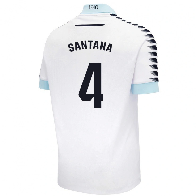 Danxen Hombre Camiseta María Del Carmen Santana Vázquez #4 Blanco Azul 2ª Equipación 2024/25 La Camisa México