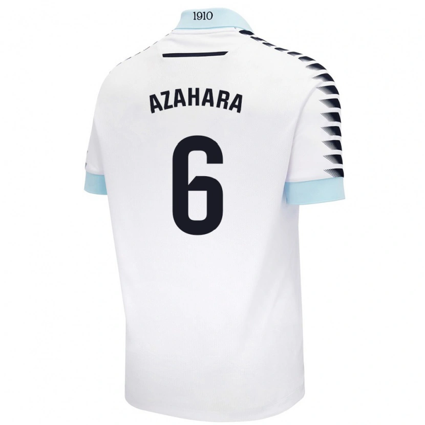 Danxen Hombre Camiseta Azahara #6 Blanco Azul 2ª Equipación 2024/25 La Camisa México