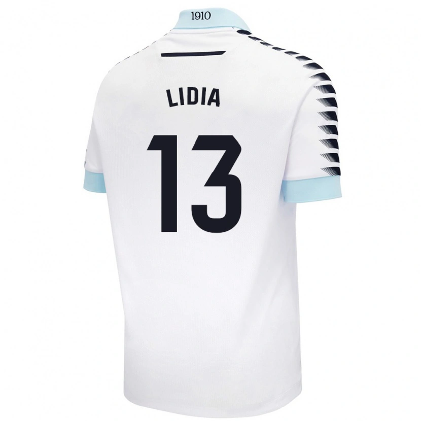 Danxen Hombre Camiseta Lidia Rincón García #13 Blanco Azul 2ª Equipación 2024/25 La Camisa México
