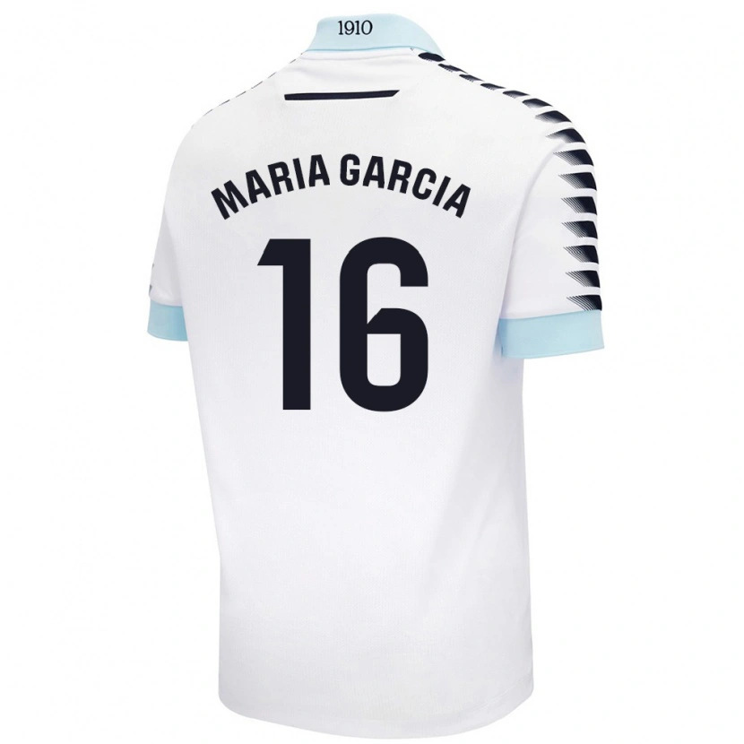 Danxen Hombre Camiseta Maria García Fernández #16 Blanco Azul 2ª Equipación 2024/25 La Camisa México
