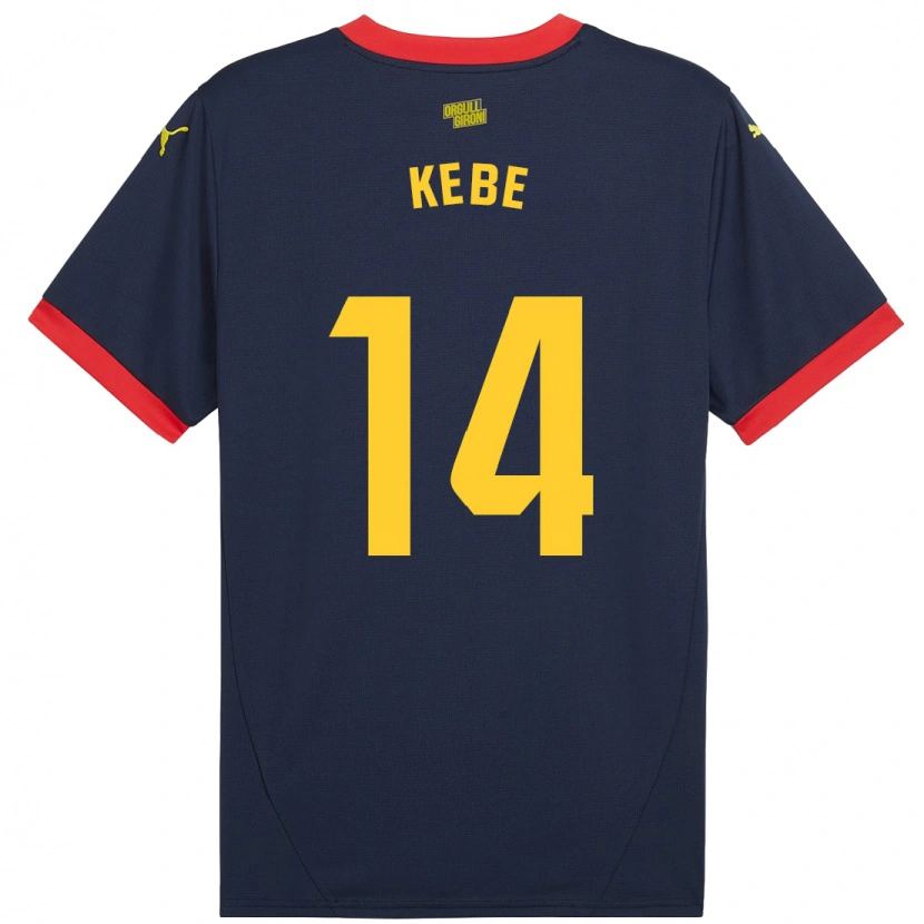 Danxen Hombre Camiseta Moussa Kébé #14 Azul Marino Rojo 2ª Equipación 2024/25 La Camisa México