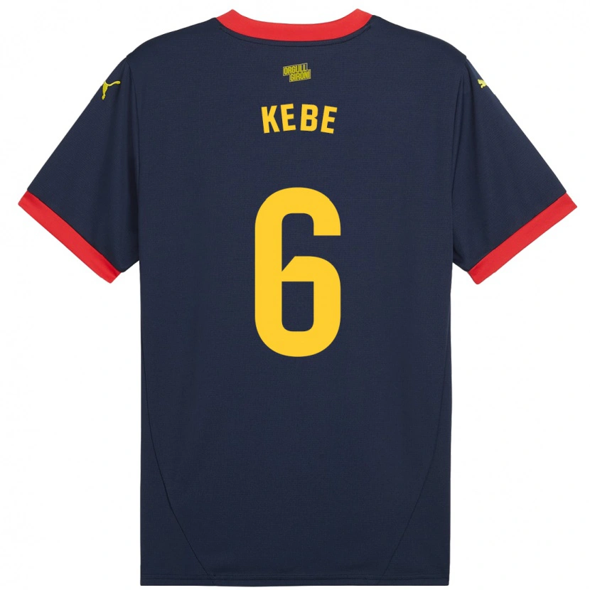 Danxen Hombre Camiseta Ibrahima Kébé #6 Azul Marino Rojo 2ª Equipación 2024/25 La Camisa México