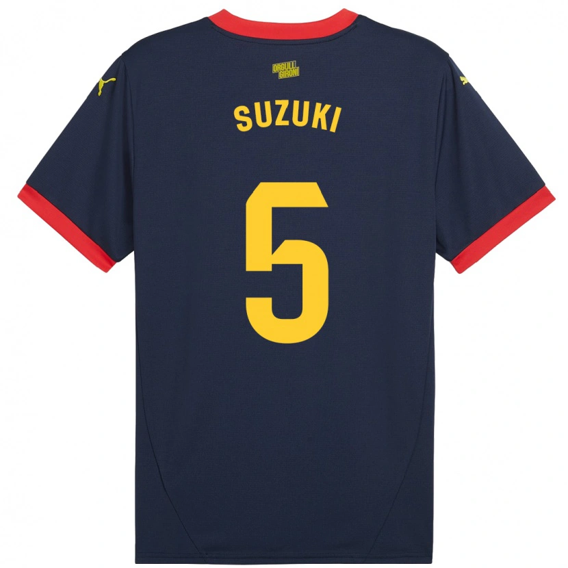 Danxen Hombre Camiseta Wadi Ibrahim Suzuki #5 Azul Marino Rojo 2ª Equipación 2024/25 La Camisa México