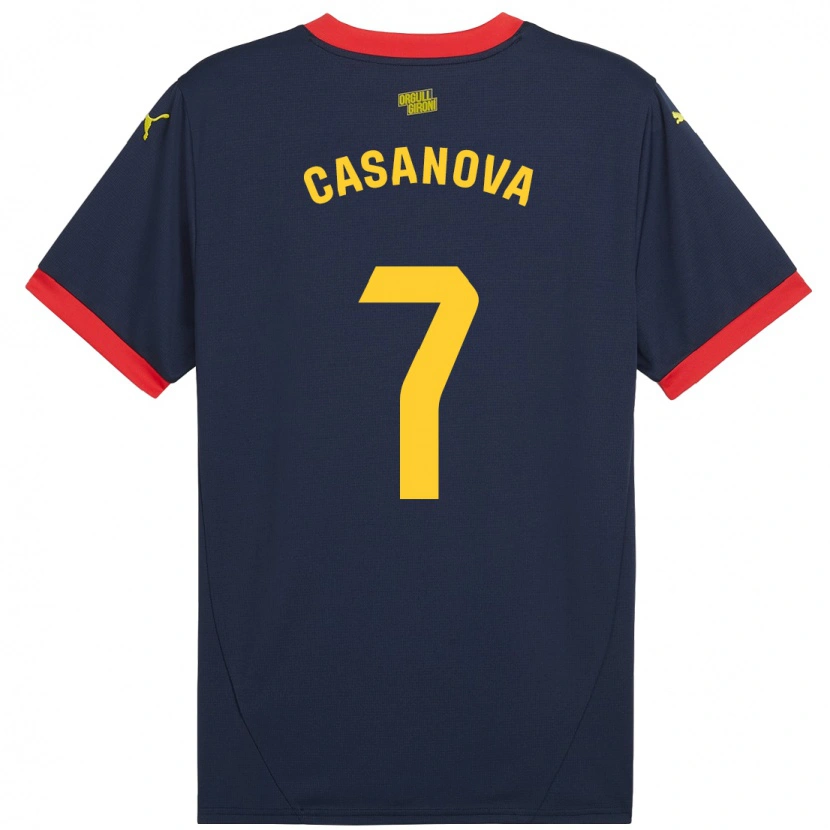 Danxen Hombre Camiseta Àstrid Casanova #7 Azul Marino Rojo 2ª Equipación 2024/25 La Camisa México