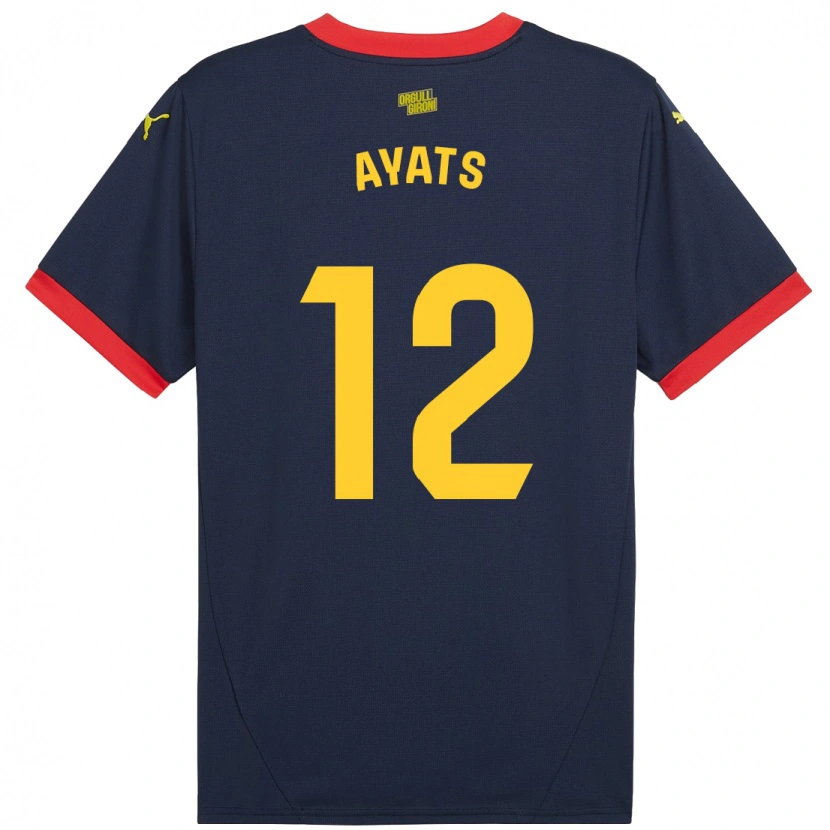 Danxen Hombre Camiseta Mònica Ayats #12 Azul Marino Rojo 2ª Equipación 2024/25 La Camisa México