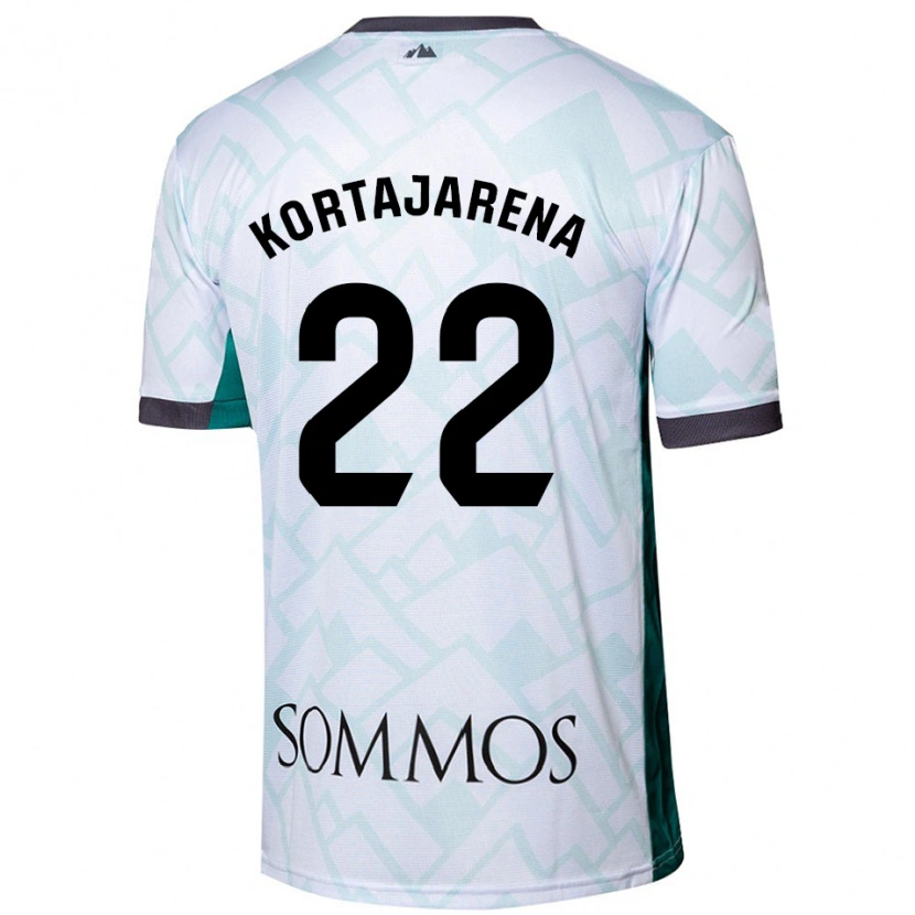 Danxen Hombre Camiseta Iker Kortajarena #22 Blanco Verde 2ª Equipación 2024/25 La Camisa México