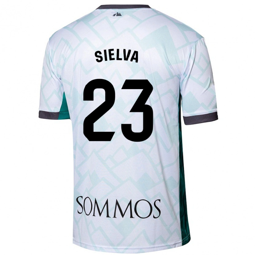 Danxen Hombre Camiseta Óscar Sielva #23 Blanco Verde 2ª Equipación 2024/25 La Camisa México