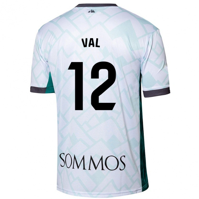 Danxen Hombre Camiseta Ángel Val #12 Blanco Verde 2ª Equipación 2024/25 La Camisa México