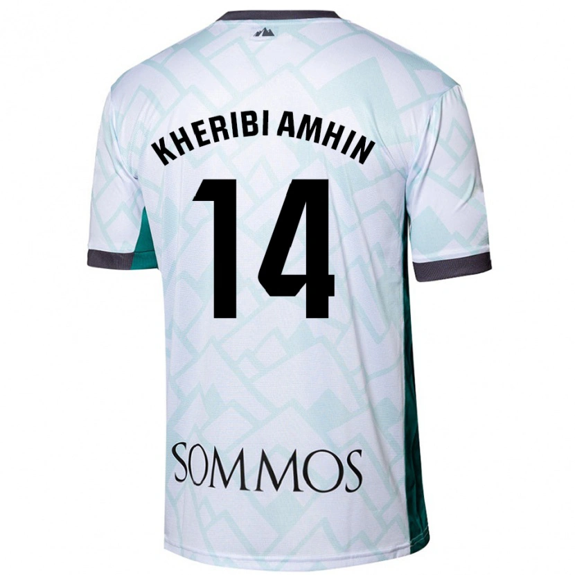 Danxen Hombre Camiseta Nabil Kheribi Amhin #14 Blanco Verde 2ª Equipación 2024/25 La Camisa México