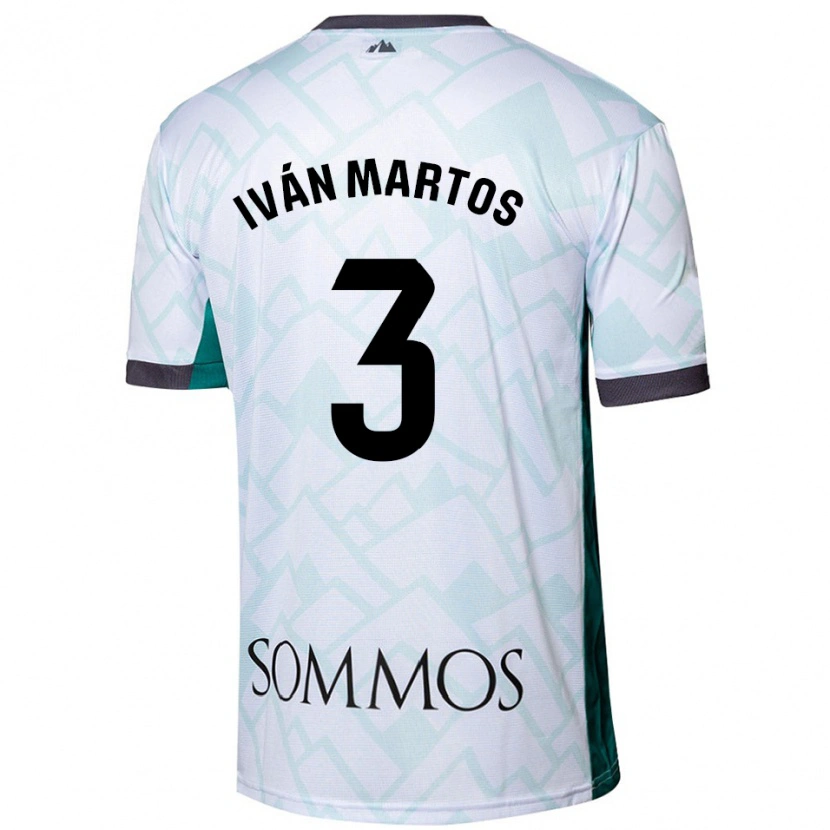Danxen Hombre Camiseta Iván Martos #3 Blanco Verde 2ª Equipación 2024/25 La Camisa México