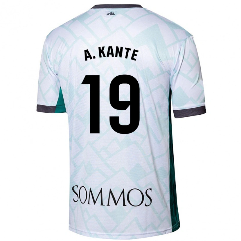 Danxen Hombre Camiseta Abou Kanté #19 Blanco Verde 2ª Equipación 2024/25 La Camisa México
